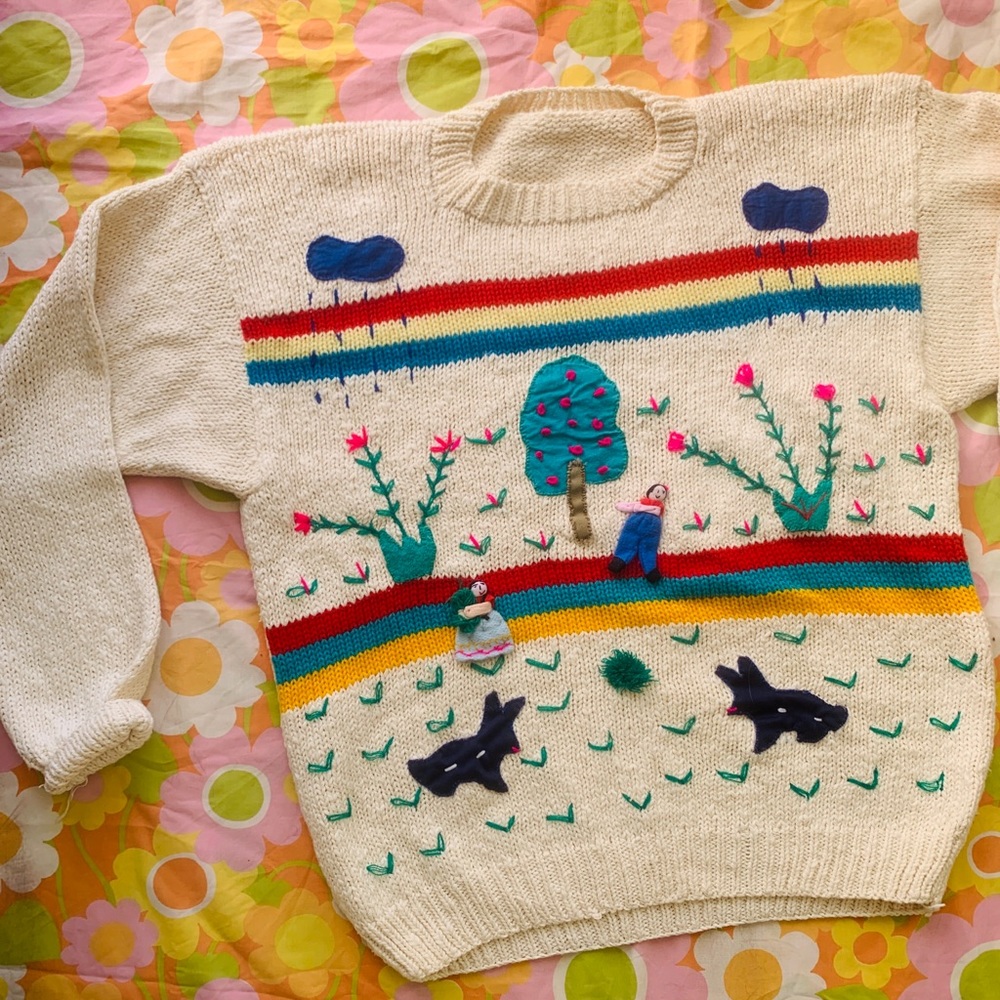 SOLD VTG 1980s Apple Tree Sweater